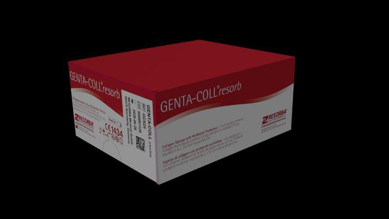 Матеріал колагеновий, що розсмокт. GENTA-COLL resorb з гентаміцином 2,5х 2,5см